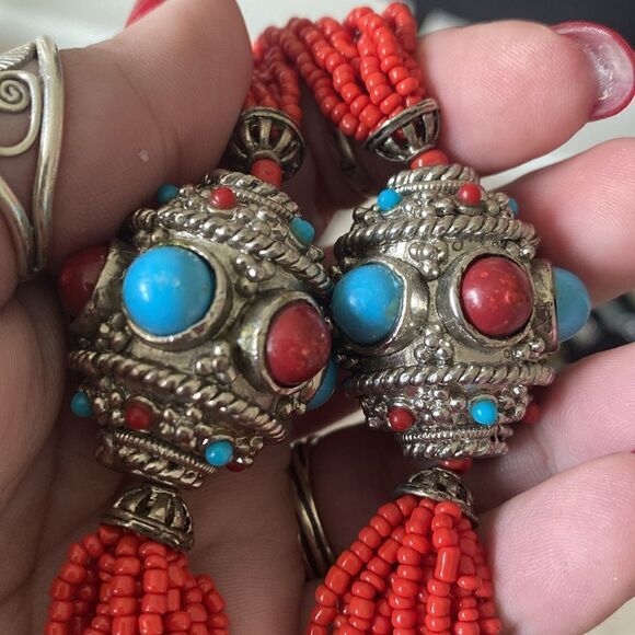 Vintage Tibeten Ornate Multi-Strand Tribal Necklace - Picture 5 of 5